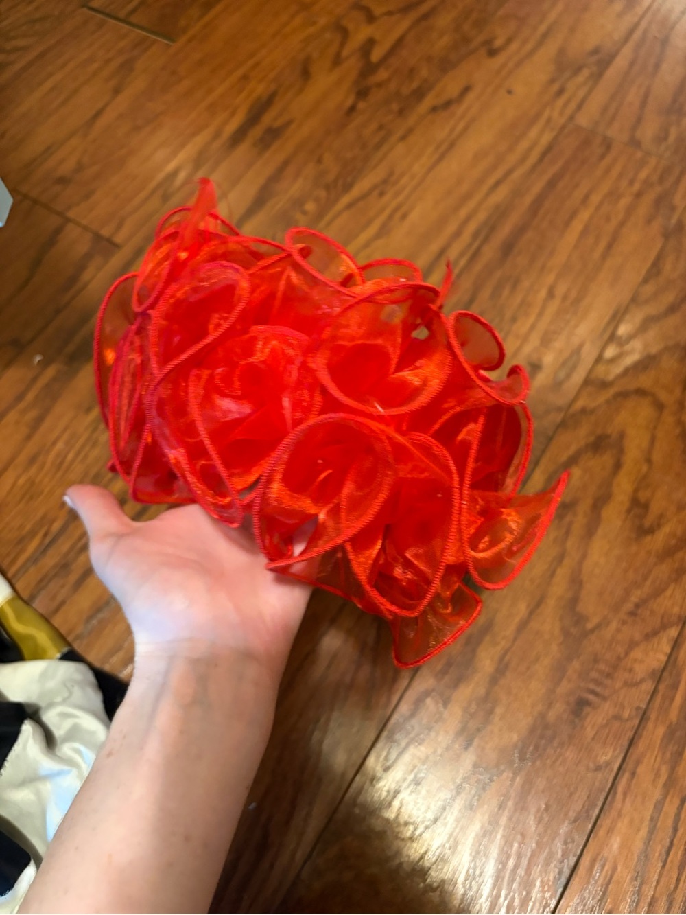 Red Ruffled headband vintage